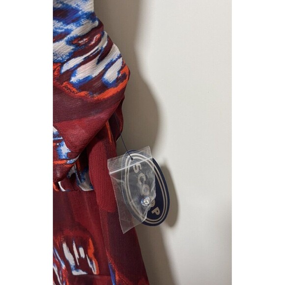 Scoop Dress Sz L Large Tiered Ruffle Dress with Flutter Sleeves NWT - Picture 3 of 7